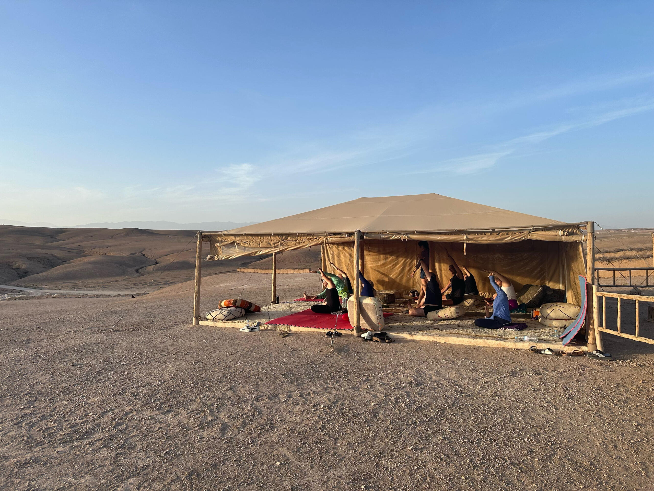 Yoga in Agafay Desert, Morocco